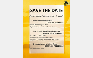 Prochaines dates importantes !