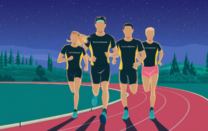 4 fois 600 avec un tour entre chaque composé comme suit: 100m récup, 50m sprint, 50 eécup,50m sprint, 150m récup